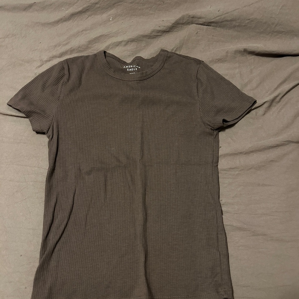 American Eagle Outfitters Men's Dark Brown Tee